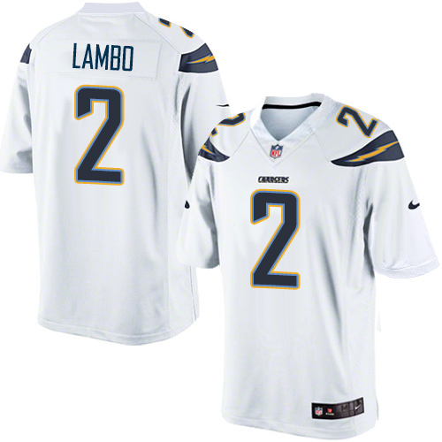 Youth Elite Josh Lambo Nike Jersey White Road - #2 NFL Los Angeles Chargers